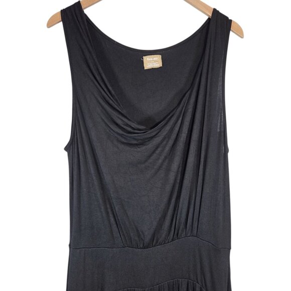 Free People Free-est Royale One Piece Jumpsuit Black Cowl Neck Wide Leg Boho L - Picture 5 of 9